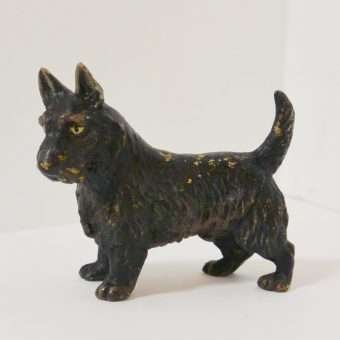 Cold-Painted Bronze Scottish Terrier Dog