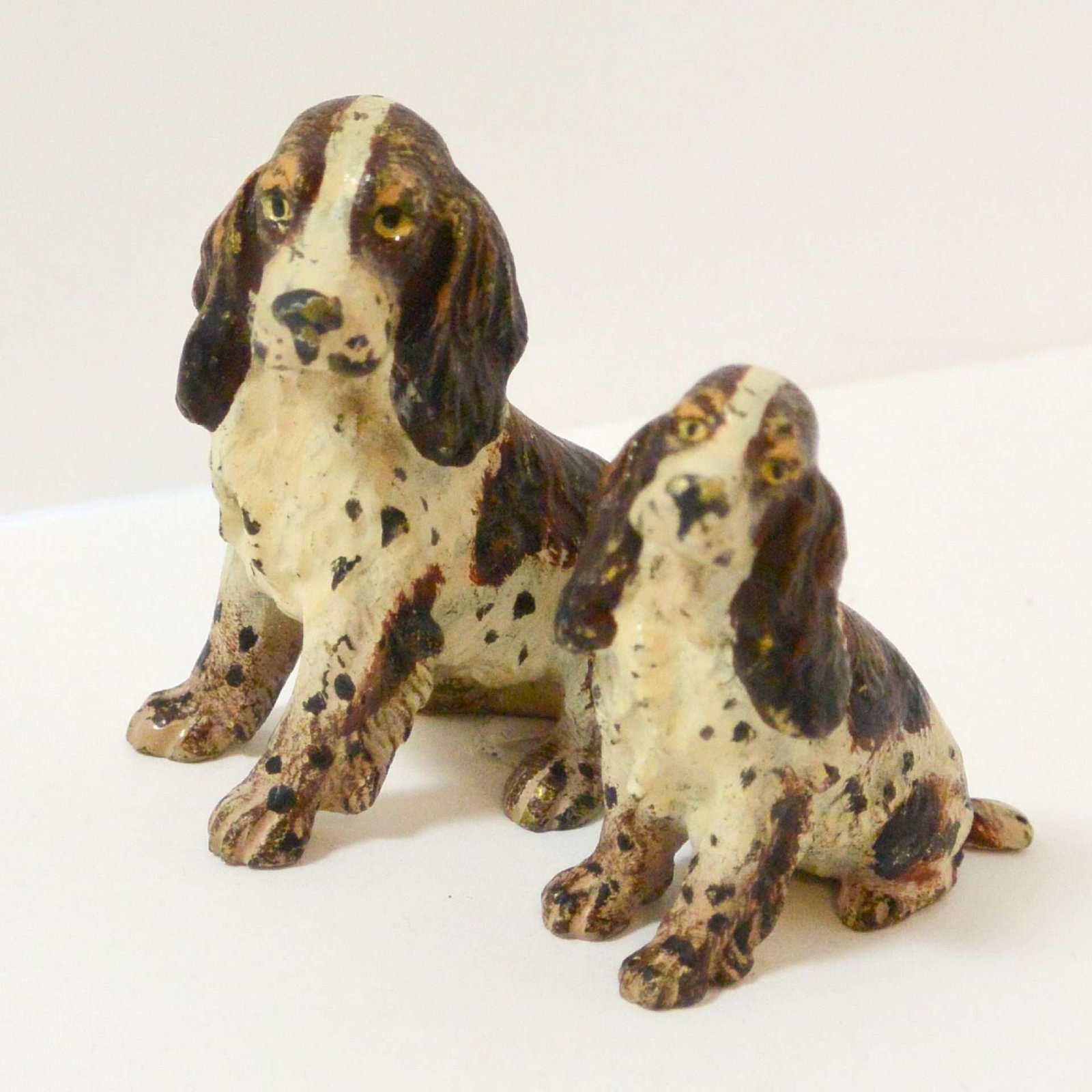Miniature Cold-Painted Bronze Springer Spaniel Dogs BRZ-2245