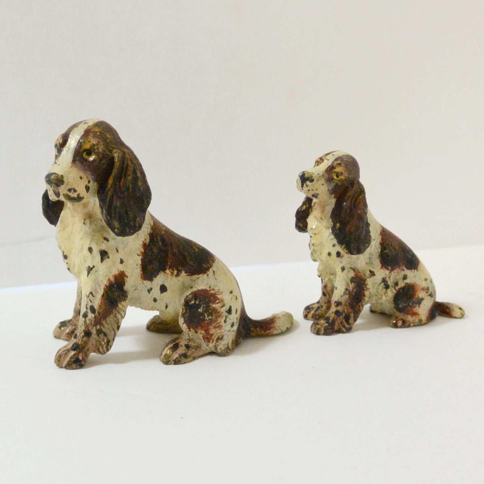 Miniature Cold-Painted Bronze Springer Spaniel Dogs BRZ-2245
