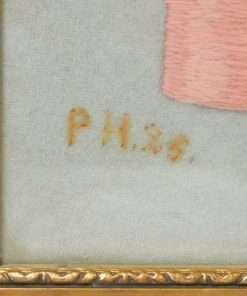 Antique Embroidered Chihauhauas Portrait signature