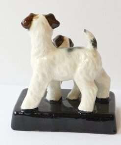 Vintage Wire-Haired Fox Terrier and Puppy Figurine Back