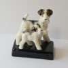 Vintage Wire-Haired Fox Terrier and Puppy Figurine
