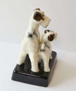 Vintage Wire-Haired Fox Terrier and Puppy Figurine 2