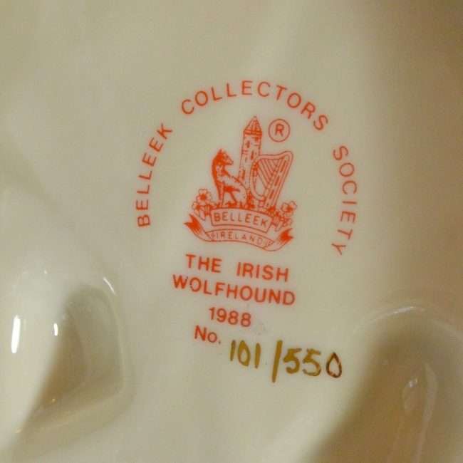 White Belleek Irish Wolfhound Mark