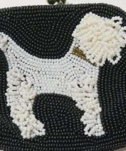 Vintage Hand Beaded Dog Change Purse Close