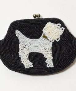 Vintage Hand Beaded Dog Change Purse
