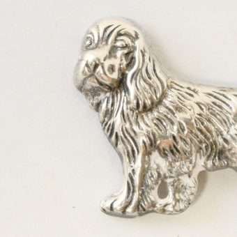 Vintage Sterling Cocker Spaniel Pin Close