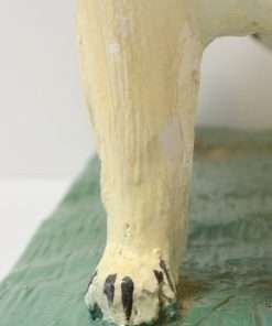 Large Vintage Folk Art Collie Figurine Chip