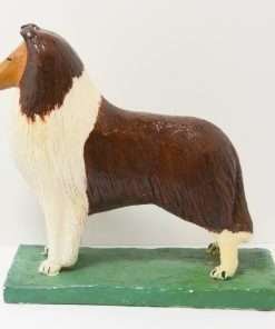 Large Vintage Folk Art Collie Figurine 1