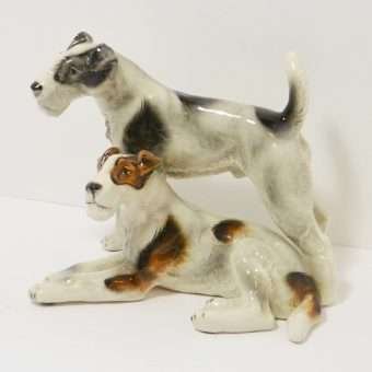 Pair of Wire Hair Fox Terriers