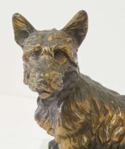 Vintage Bronze Scottish Terrier Bookends Close