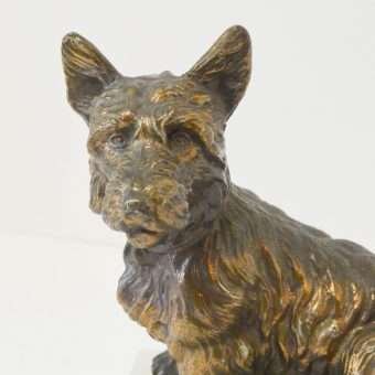 Vintage Bronze Scottish Terrier Bookends Close