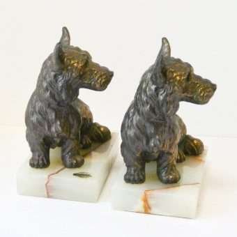 Vintage Bronze Scottish Terrier Bookends Front