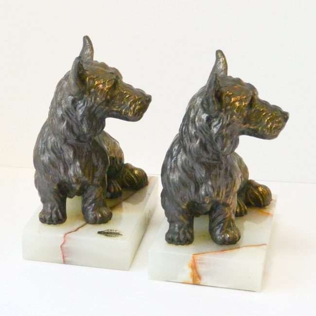 Vintage Bronze Scottish Terrier Bookends Front