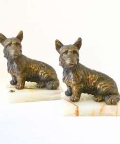 Vintage Bronze Scottish Terrier Bookends Full