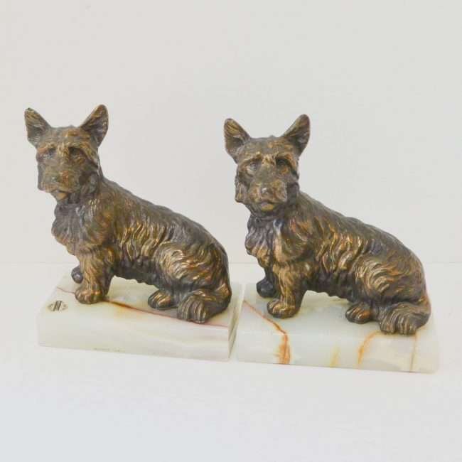 Vintage Bronze Scottish Terrier Bookends 2