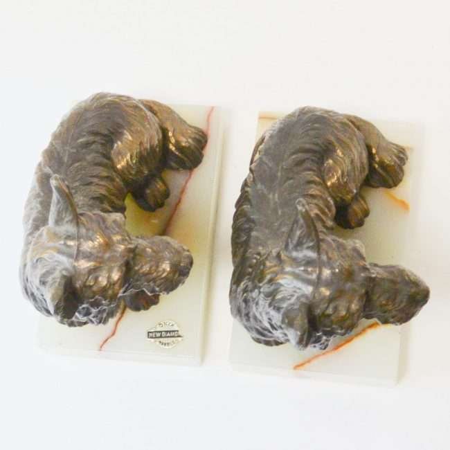Vintage Bronze Scottish Terrier Bookends Top