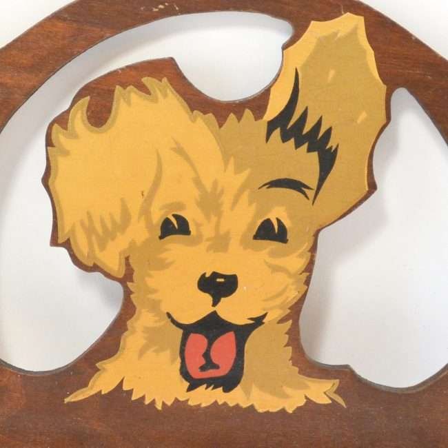 Vintage Terrier Pup Towel Rack Close