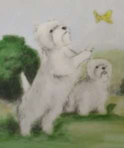 Maltese Dogs Hand-painted Dish 3