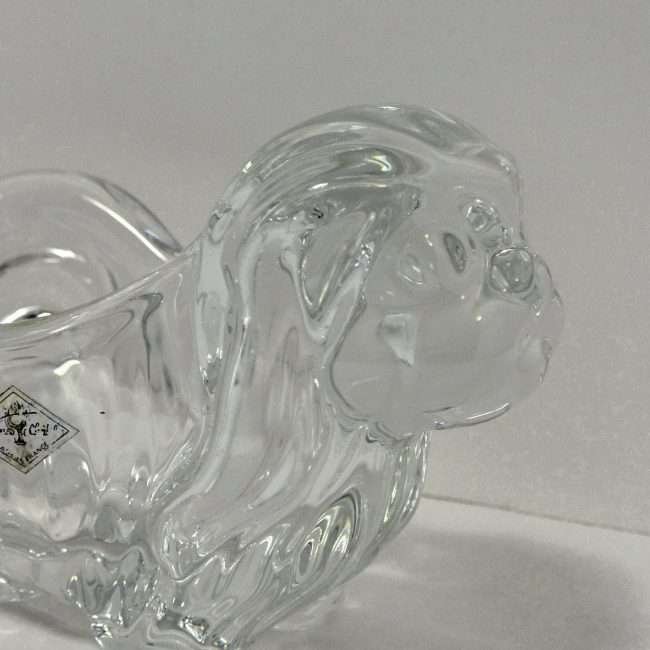Vannes Le Chatel Lead Crystal Pekingese Dog Candy Dish Vlose
