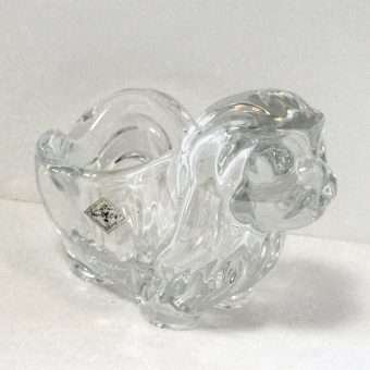 Vannes Le Chatel Lead Crystal Pekingese Dog Candy Dish Full