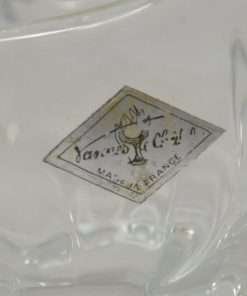 Vannes Le Chatel Lead Crystal Pekingese Dog Candy Dish Label