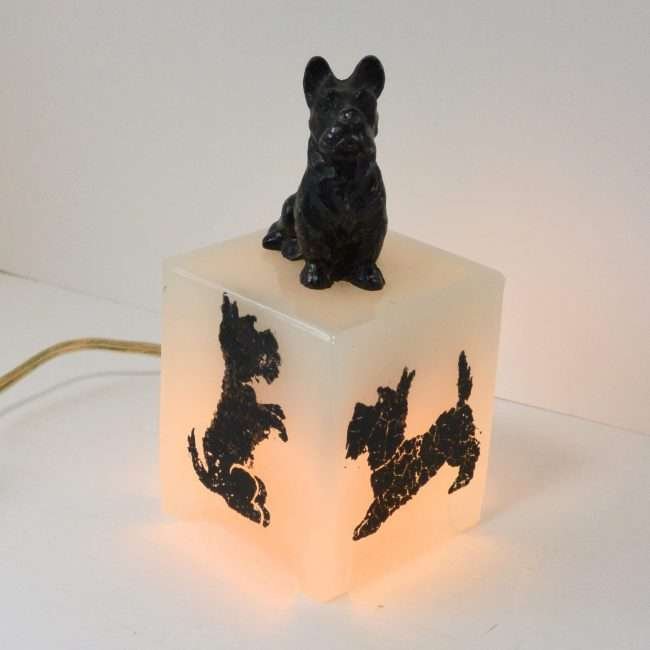 Art Deco Scottish Terrier Lamp Full