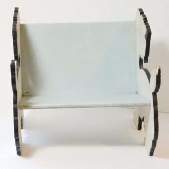 Vintage Wood Terrier Dog Child's Step Stool Front