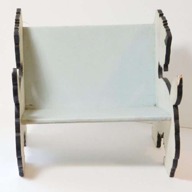 Vintage Wood Terrier Dog Child's Step Stool Front