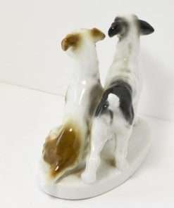 Vintage Porcelain Fox Terrier Pair Back