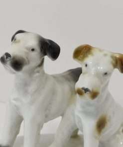 Vintage Porcelain Fox Terrier Pair Close 1