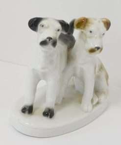 Vintage Porcelain Fox Terrier Pair Front