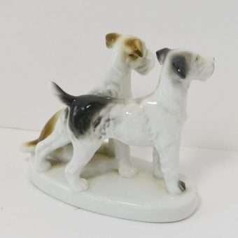 Vintage Porcelain Fox Terrier Pair 2