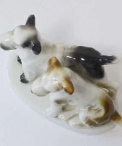 Vintage Porcelain Fox Terrier Pair Top