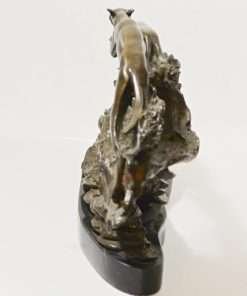 Bronze Greyhounds In Flight Figural Back