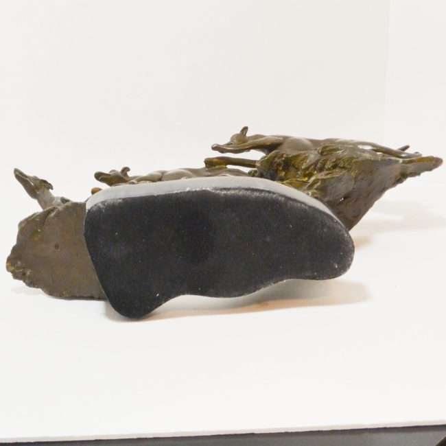 Bronze Greyhounds In Flight Figural Bottom