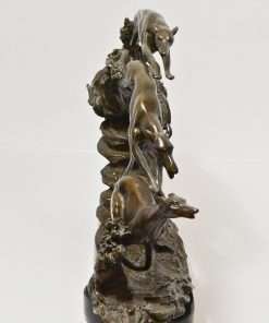 Bronze Greyhounds In Flight Figural Front