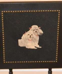 Vintage Petit Point Poodle Fire Screen/Table