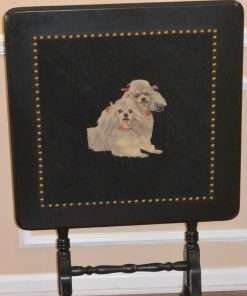 Alternative view of Vintage Petit Point Poodle Fire Screen/Table