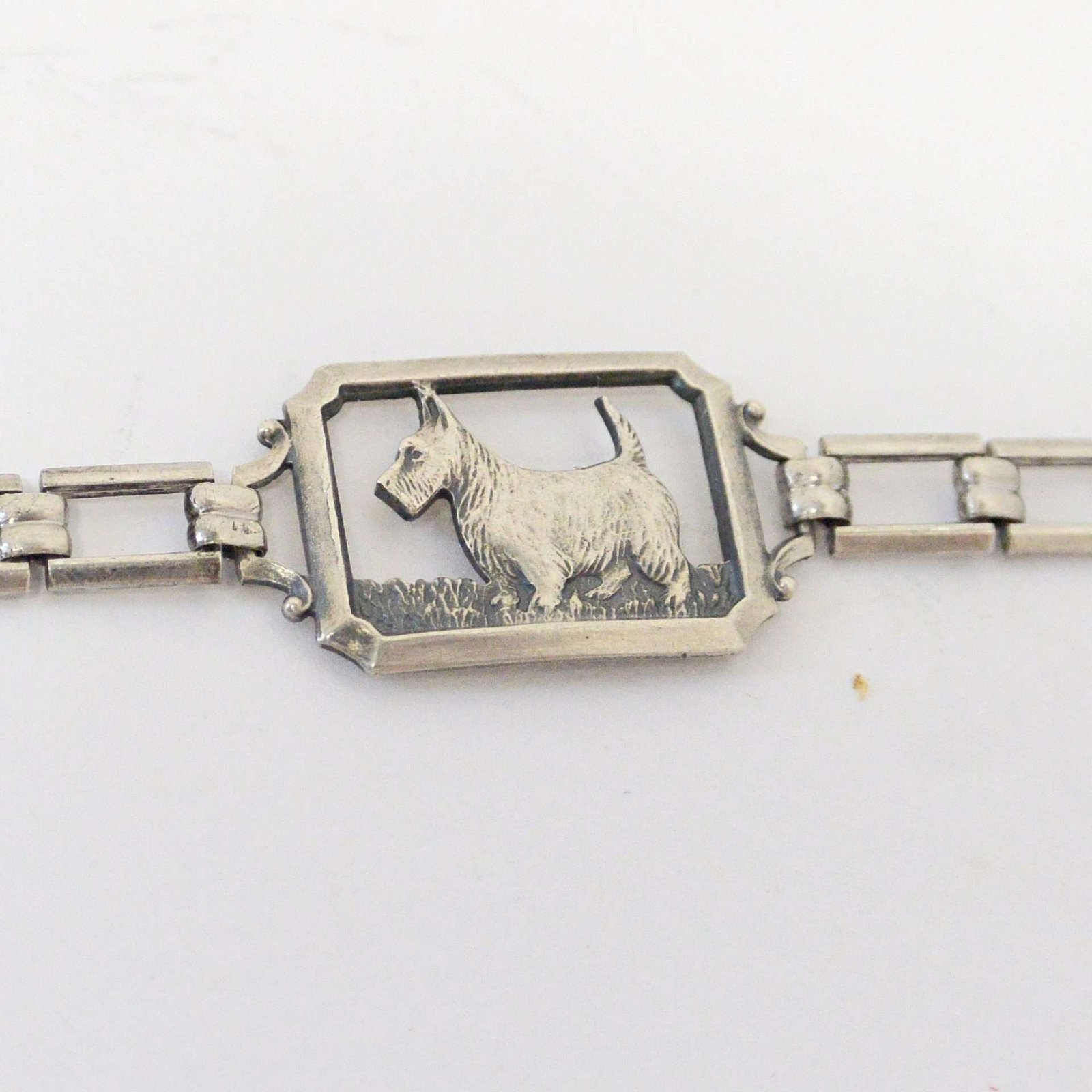 Vintage Sterling Silver Scottish Terrier Link Bracelet JWL-2239