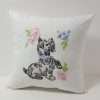 Hand Embroidered Nursery Pillow with Scottie Puppy