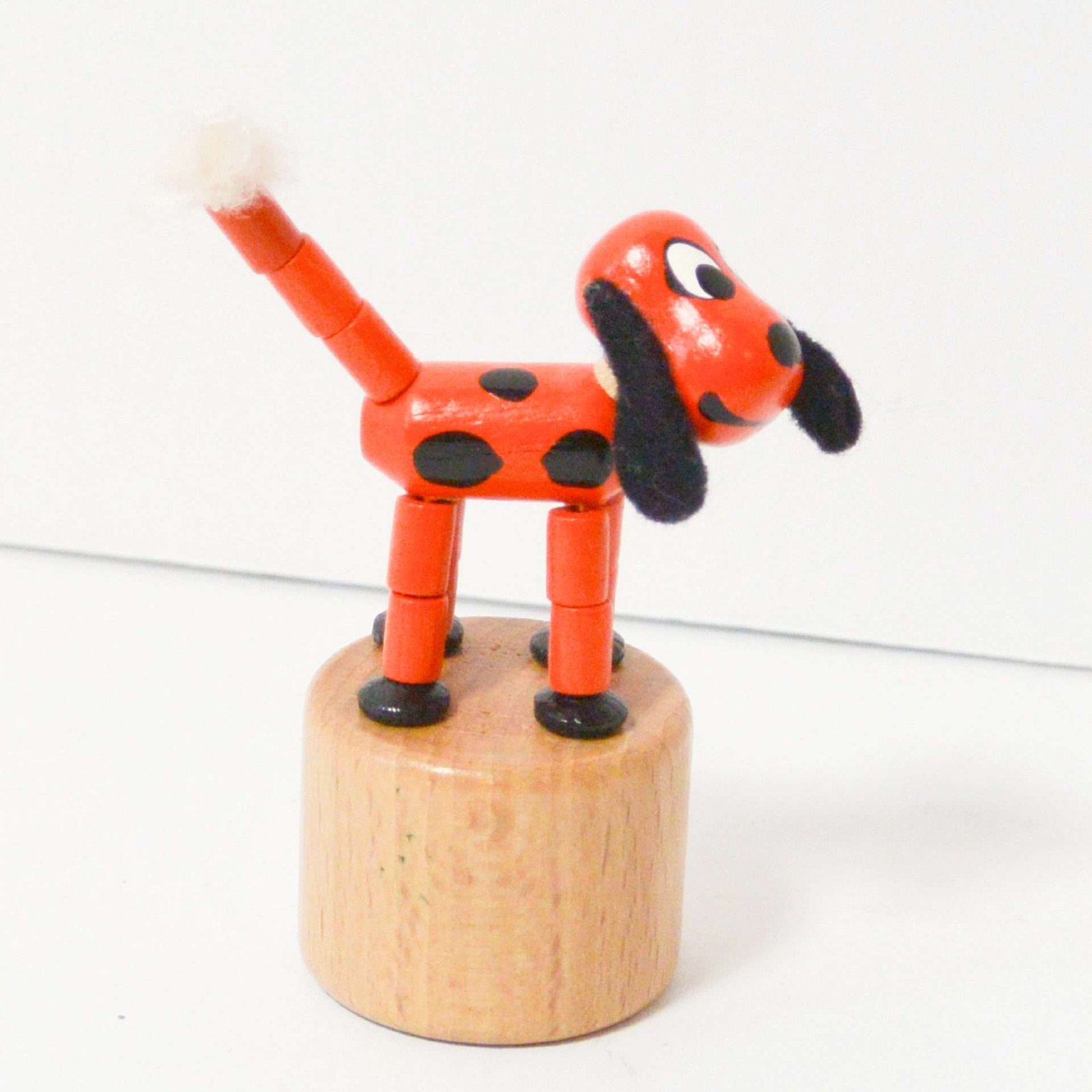 Vintage Wood Toy Push Puppet Dog #1 - A Dogs Tale Collectibles