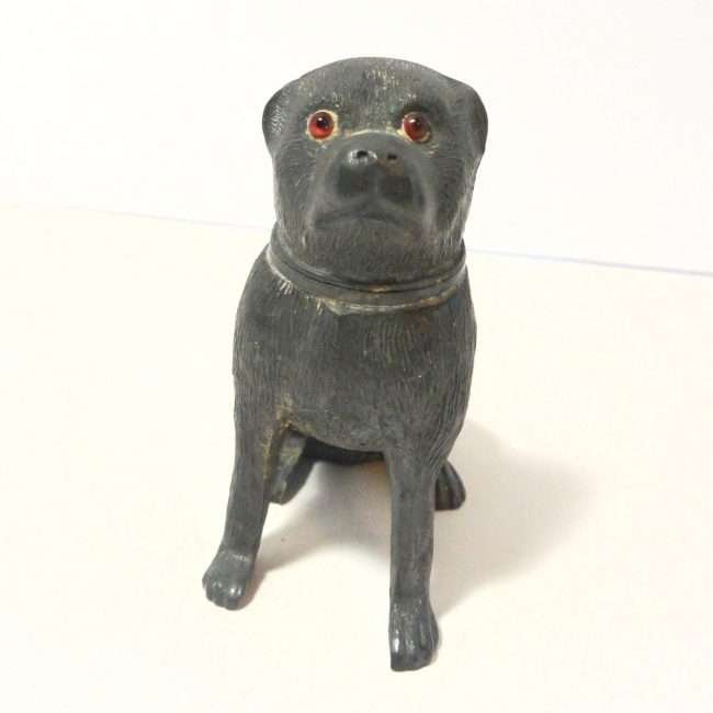 Antique Victorian Pug Pounce Pots with Glass Eyes 5