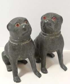 Antique Victorian Pug Pounce Pots with Glass Eyes 4