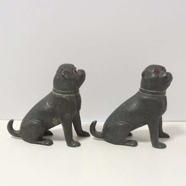 Antique Victorian Pug Pounce Pots with Glass Eyes 3