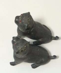 Antique Victorian Pug Pounce Pots with Glass Eyes 2