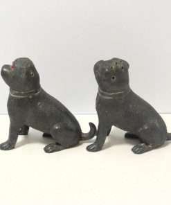 Antique Victorian Pug Pounce Pots with Glass Eyes 1