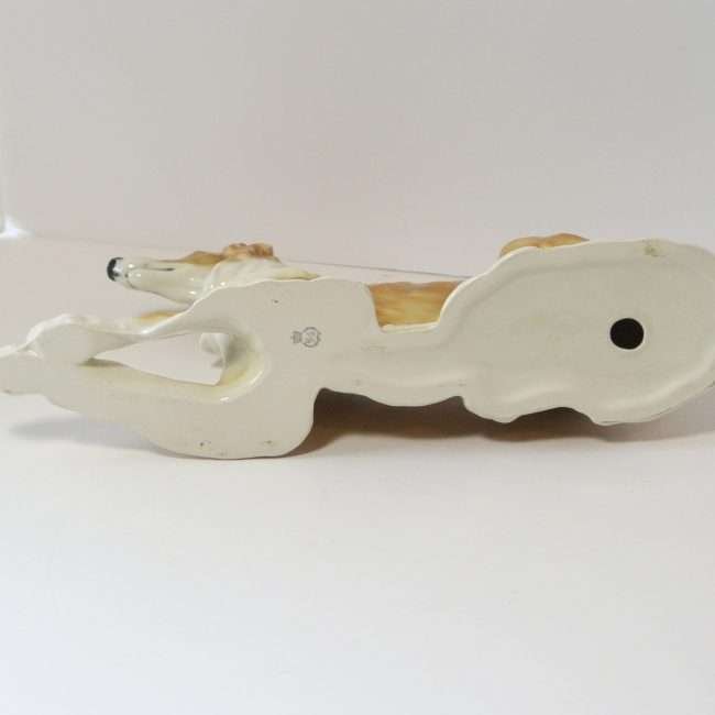 Porcelain Reclining Borzoi Dog Figurine-Bottom