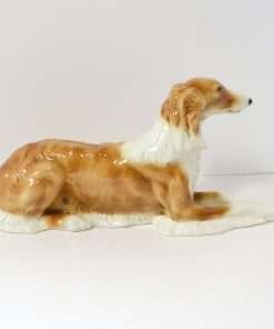 Porcelain Reclining Borzoi Dog Figurine-1