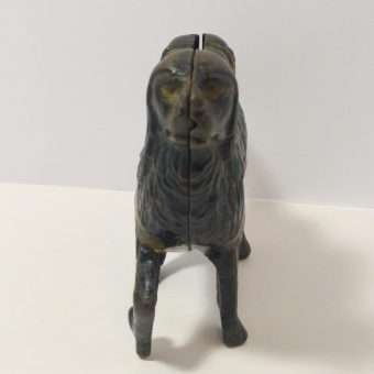 Cast Iron Newfoundland Rescue Pack Dog Still Bank Front